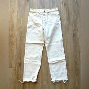 Levi’s Premium White Wedgie Straight Cut-off Jeans